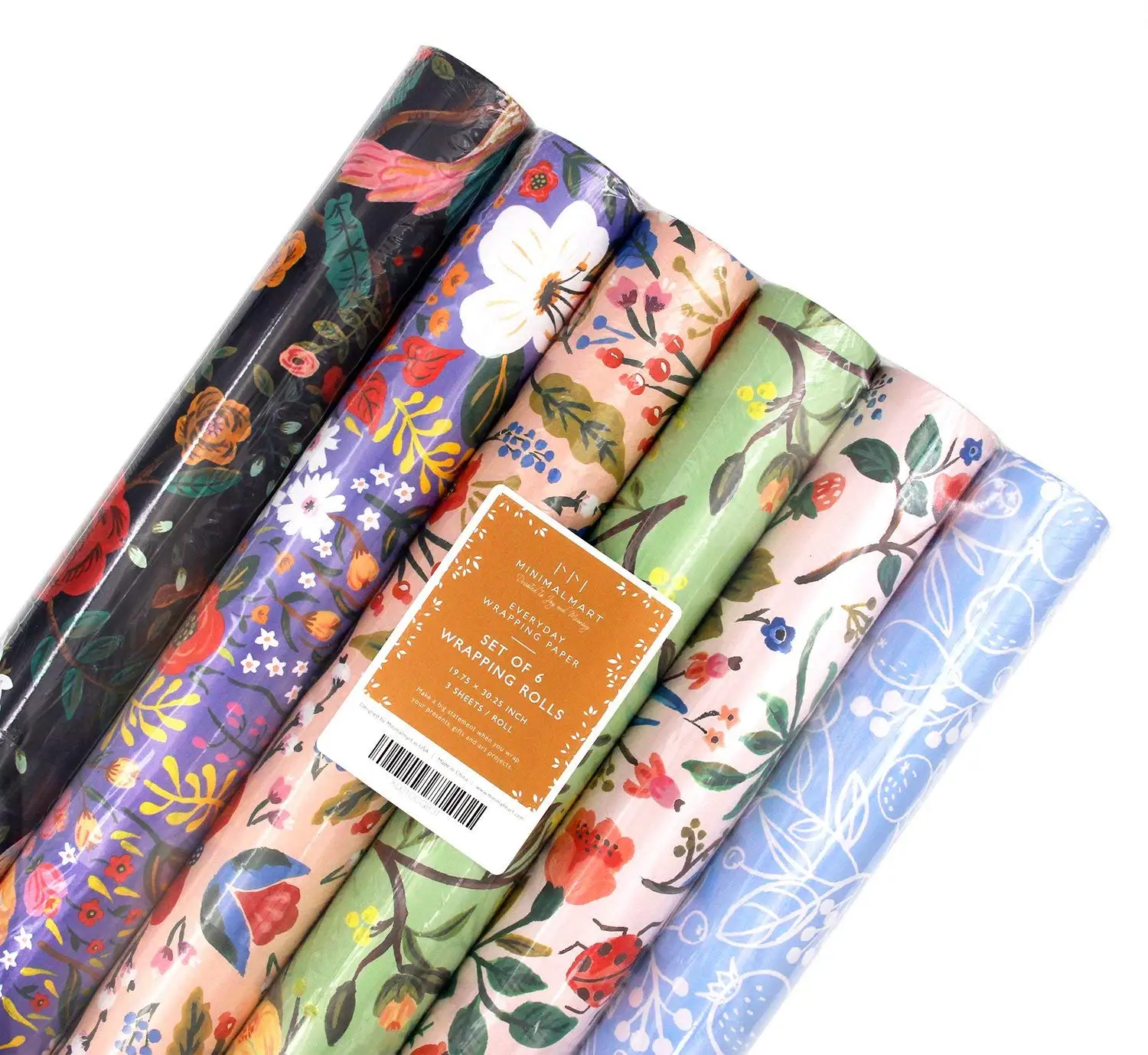 Buy Pack of 6 Gift Wrapping Paper Rolls - 6 Different Designs and