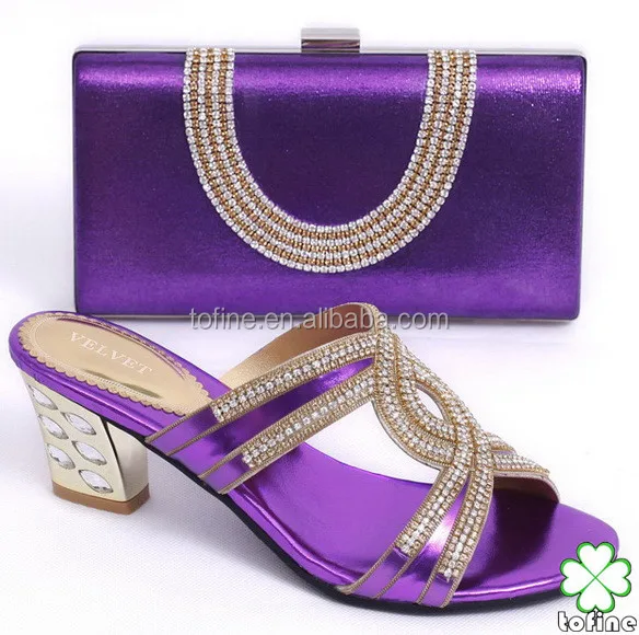 High Quality Fashion Purple Ladies Shoes And Matching Bags - Buy Ladies ...