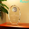 Optical Lead Crystal Gem Oval Clock For Christmas Gifts