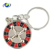promotional Casino Roulette Wheel Game Metal Zinc Alloy custom round metal keychain