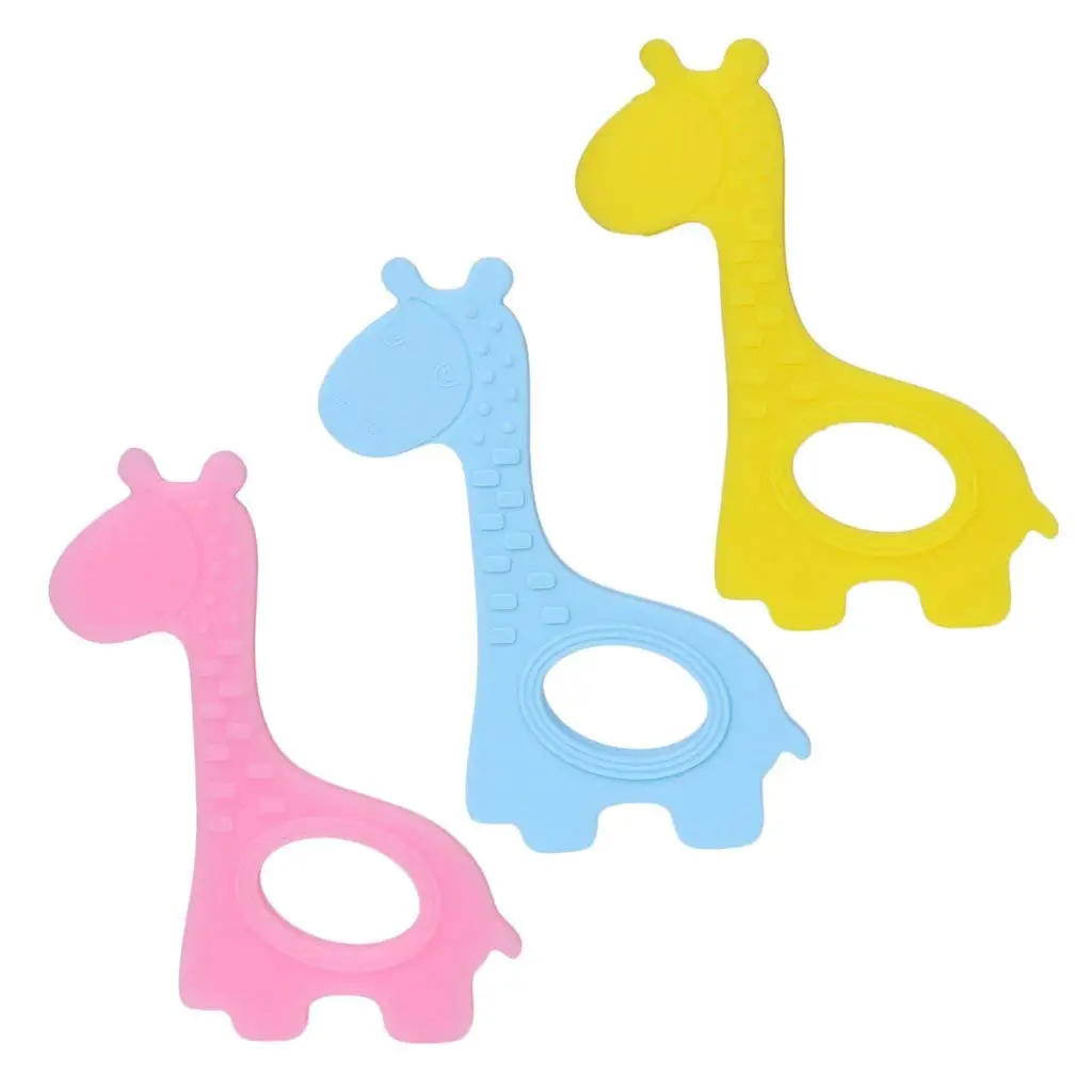 Giraffe Shape Chewable Silicone Teething Toys Babyteether Toy - Buy ...