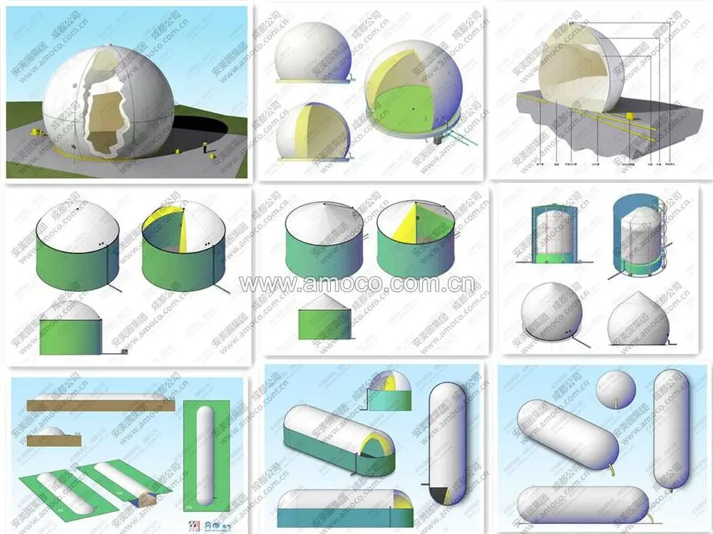 AMOCO Double Membrane gas storage system (different types)