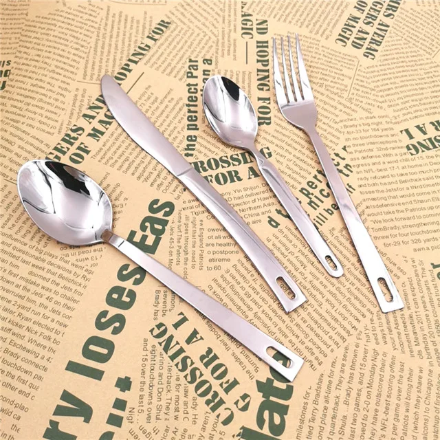 mirror finished dishwasher safe eating utensils with holes on