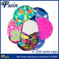 10pcs Men Women Polyester Flexible Patterned Water Sport Pool Swimming Bathing Caps Hat Various Color Nylon