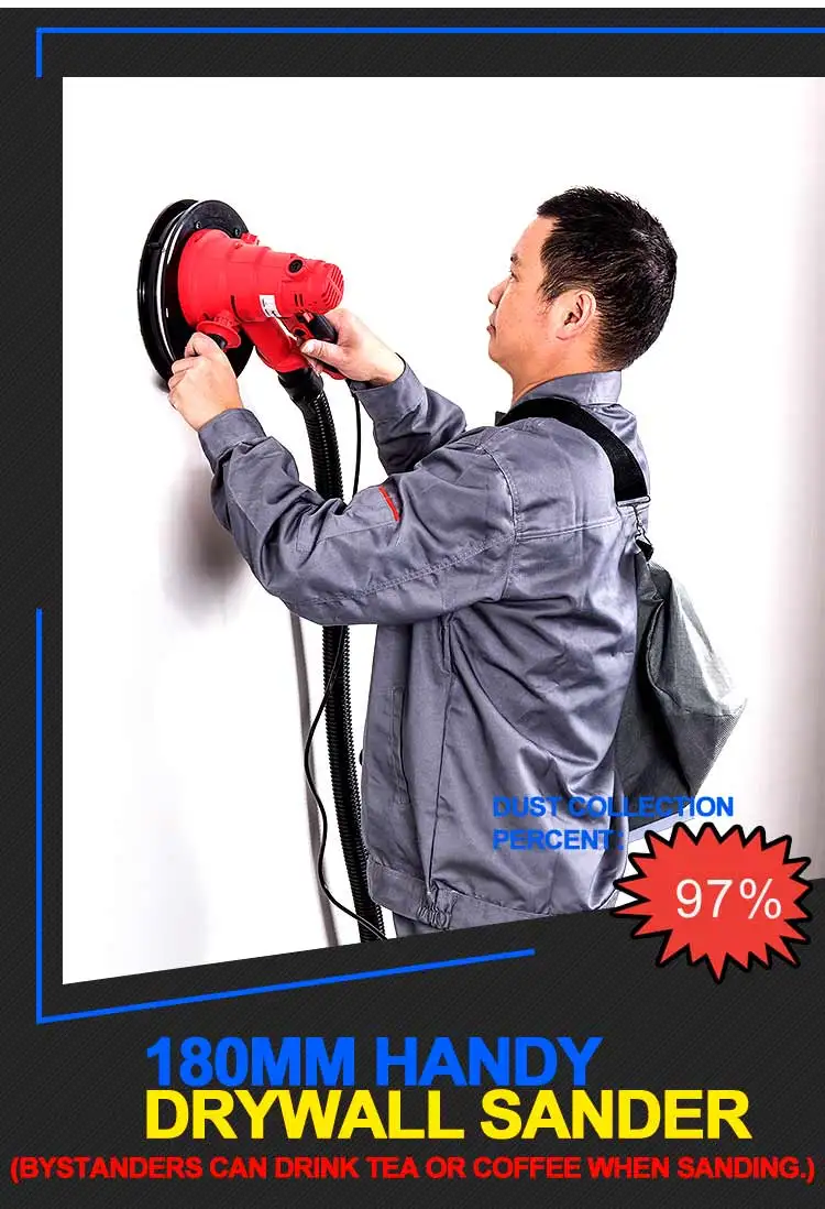 Hot selling for wall hand led drywall sander Drywall Sander Vacuum Automatic Dust Absorption