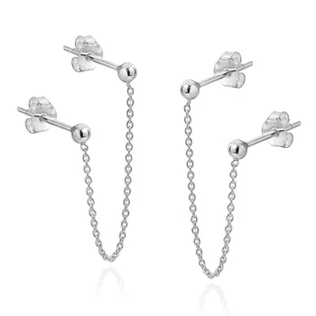 double ball chain earrings