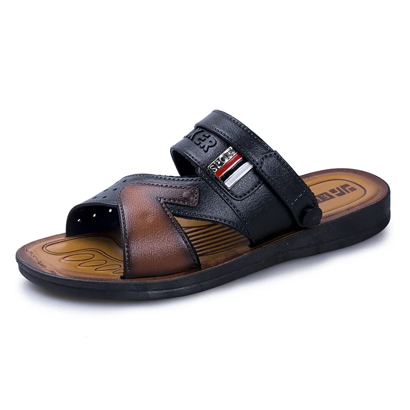 Topsion Best Seller Amazon Cheap Men Wholesale Leather Arabic Dubai Casual Cork Sandals 