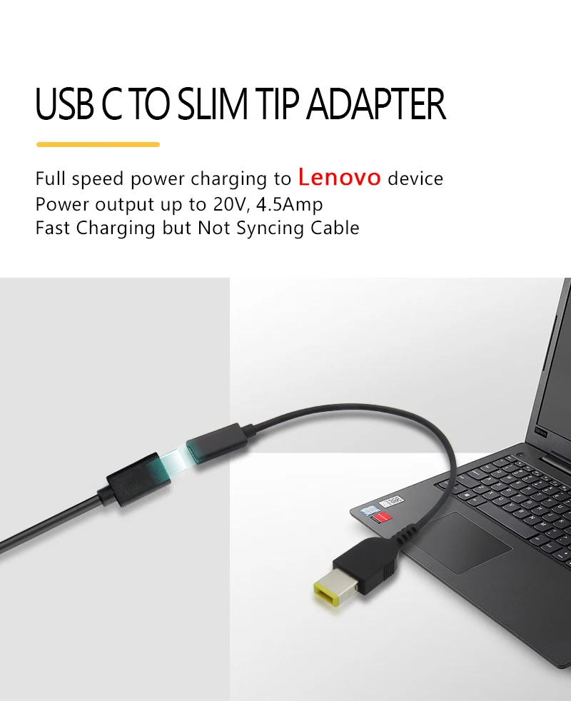 Forlenovo Usbc Type C To Slimtip Cable Adapter/ Square Tip Cable