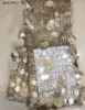 Unique gold 100% polyester african french tulle net beads embroidery glitter sequins fabrics
