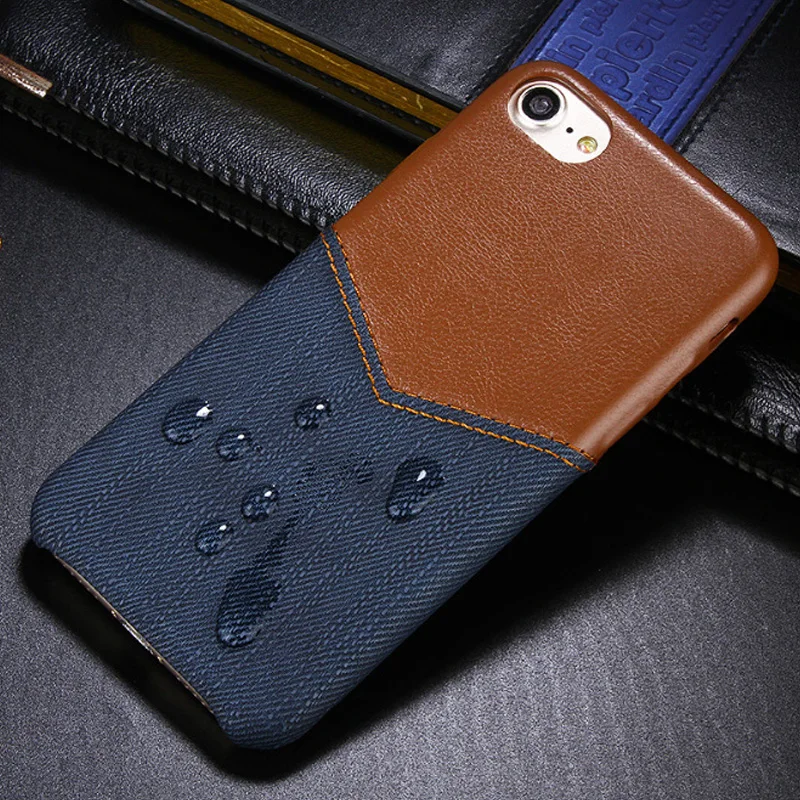 Cell phone case For iPhone 7 / 8 Colorblock Fashion cowboy leather case