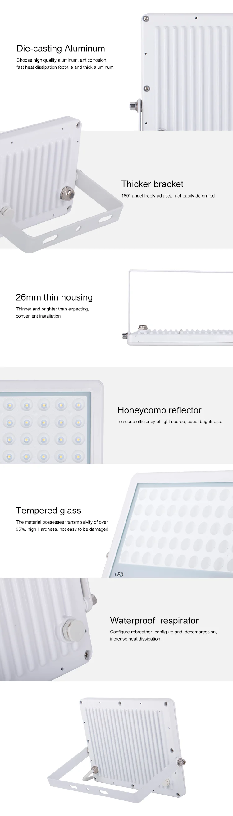 High Bright Flood Led 90lm/w 10W 30W 50W 100W Outdoor Led Flood Light Outdoor