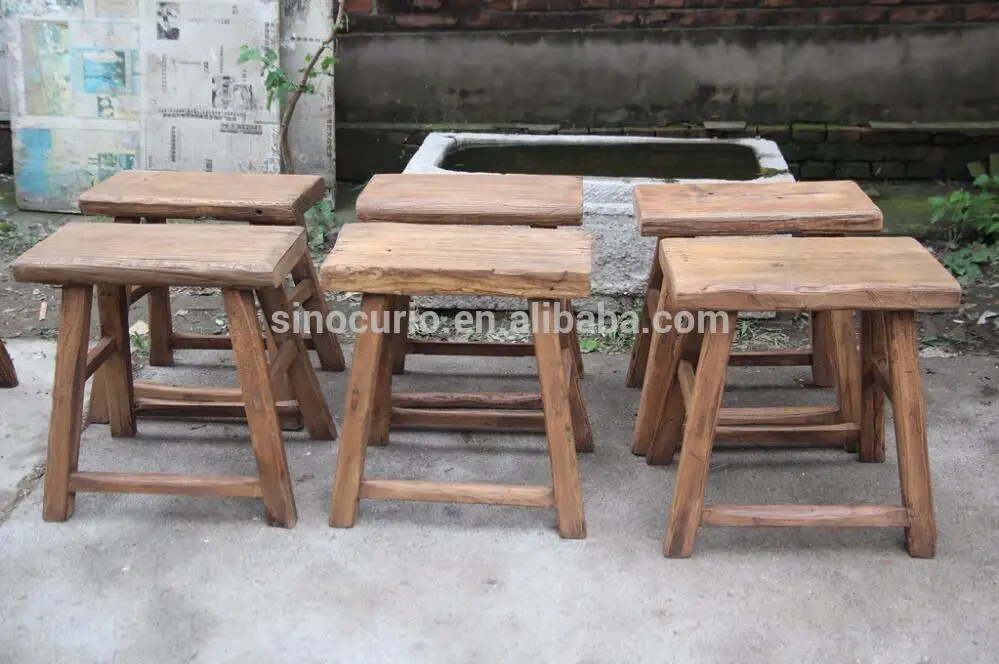 Chinese antique vintage furniture rustic recycle wood children stool baby stool kids stool