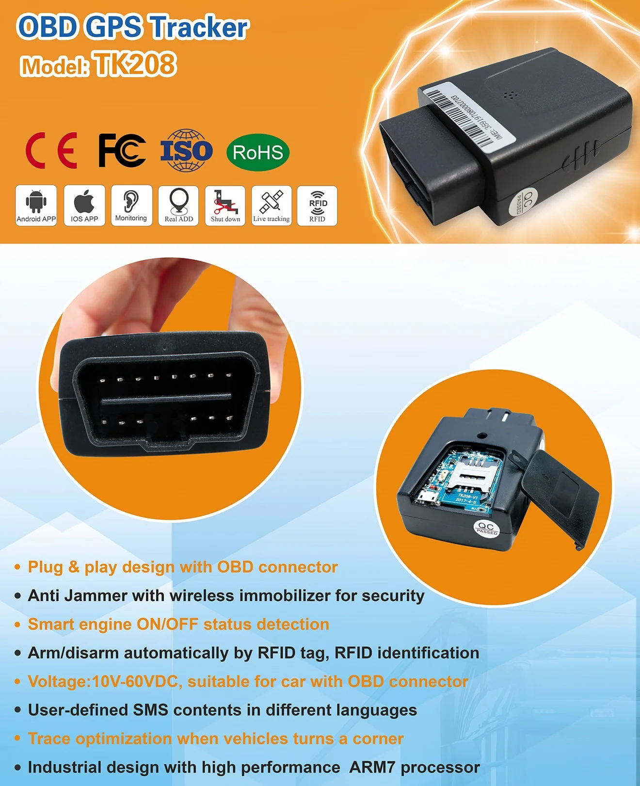Signal Transmitter And Receiver Obd Gps Tracking Module Plug And Play