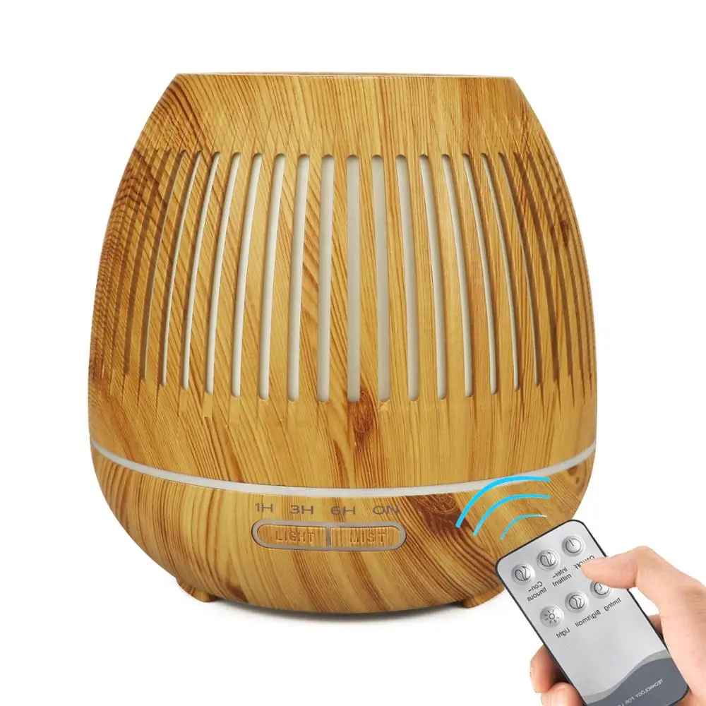 Retro Style & Remote Control 400ml Essential Oil Diffuser ,Cool Mist Humidifier for Home,Office,Hotel