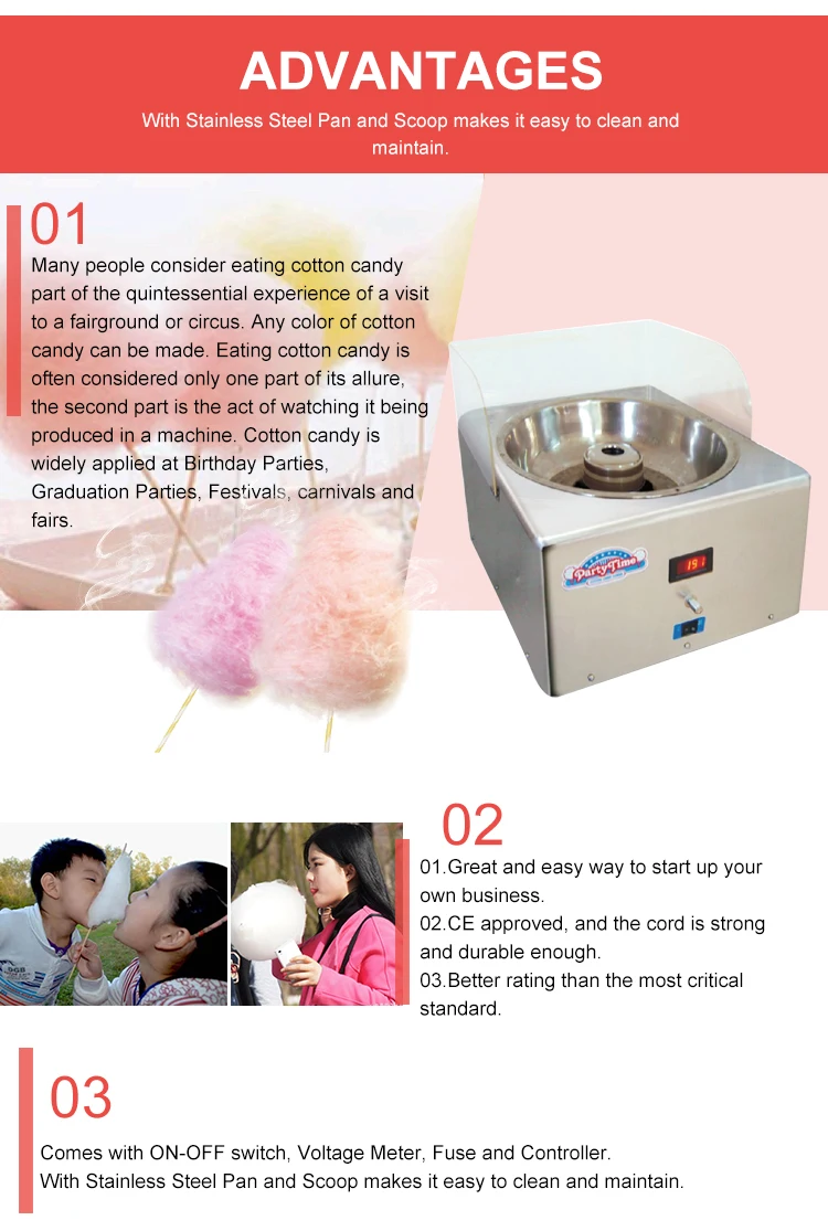 Factory Price Wholesale Commercial High Quality Cotton Sugar Making Machine Stainless Steel Mini Electric Candy Floss Maker