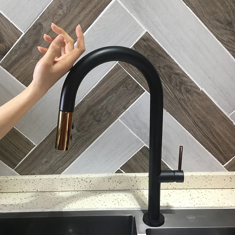 New Design Gooseneck Electrical Touch Activated Kitchen Tap Solid