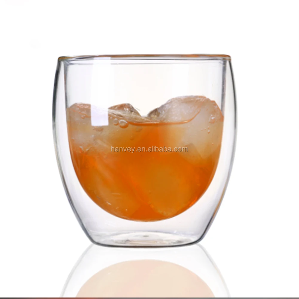 سعر المصنع بالجملة تعزيز فاخر مخصص بيركس كوب قهوة شفاف تعويم النبيذ البورسليكات جدار مزدوج الزجاج ، زجاجة ماء/كوب