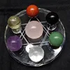 Polished natural quartz 2cm small crystal balls seven star array for home decoration