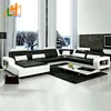 customized european style luxury furniture l shaped corner couch set real leather modern sofa