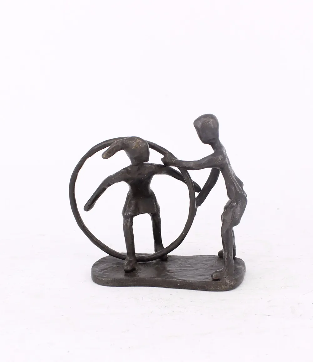 Home Decor Human Figure Statue Bronze Happy Family Figure Sculpture