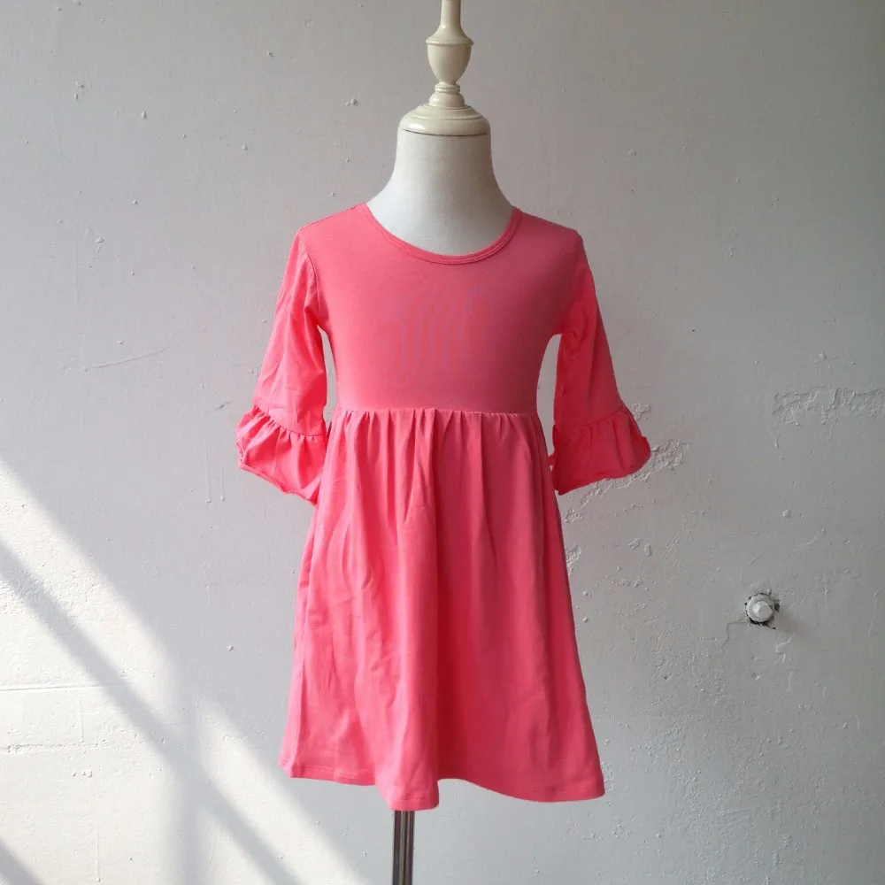 Summer Boutique Hot Knit Cotton 3/4 Sleeve Dresses Tops Children 3 ...