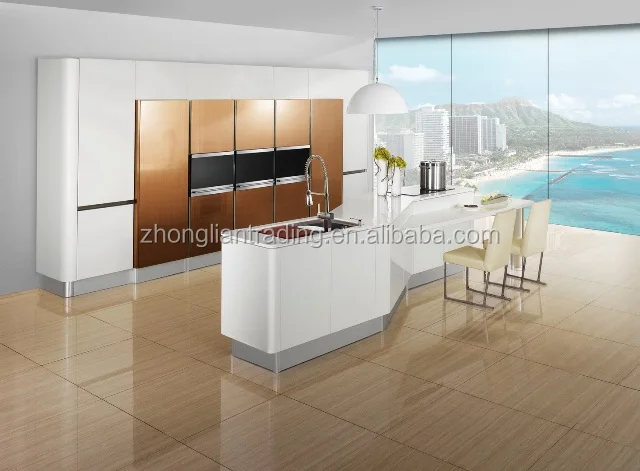 China factory simple designs aluminum profile kitchen cabinet