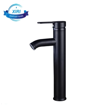 European Style Black Bronze Painting Antique Basin Faucet Floor
