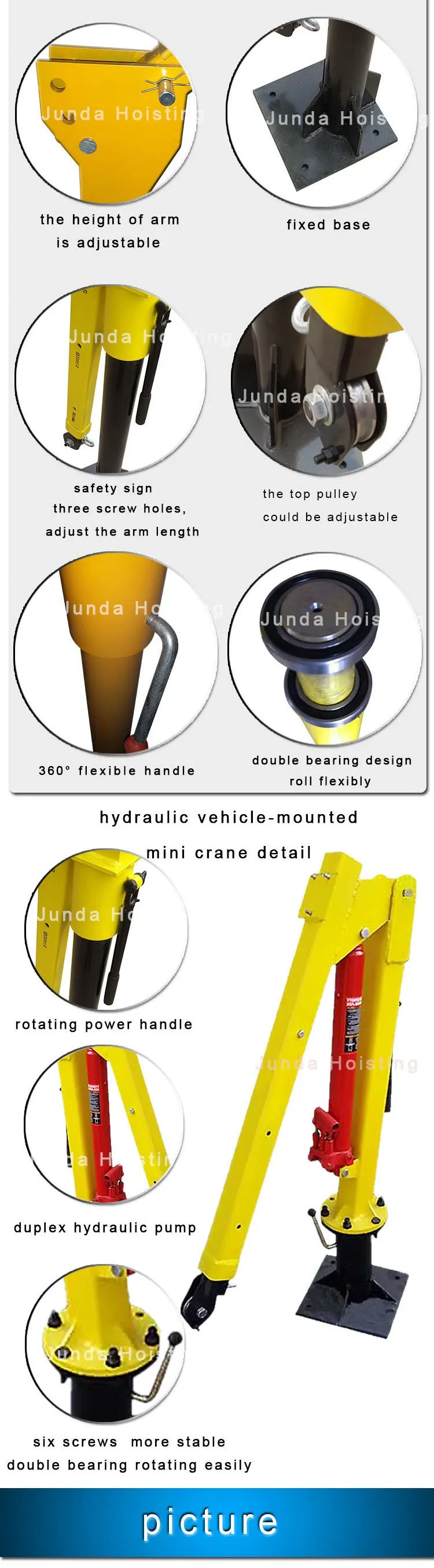 800kg electric folding boom pickup truck crane price