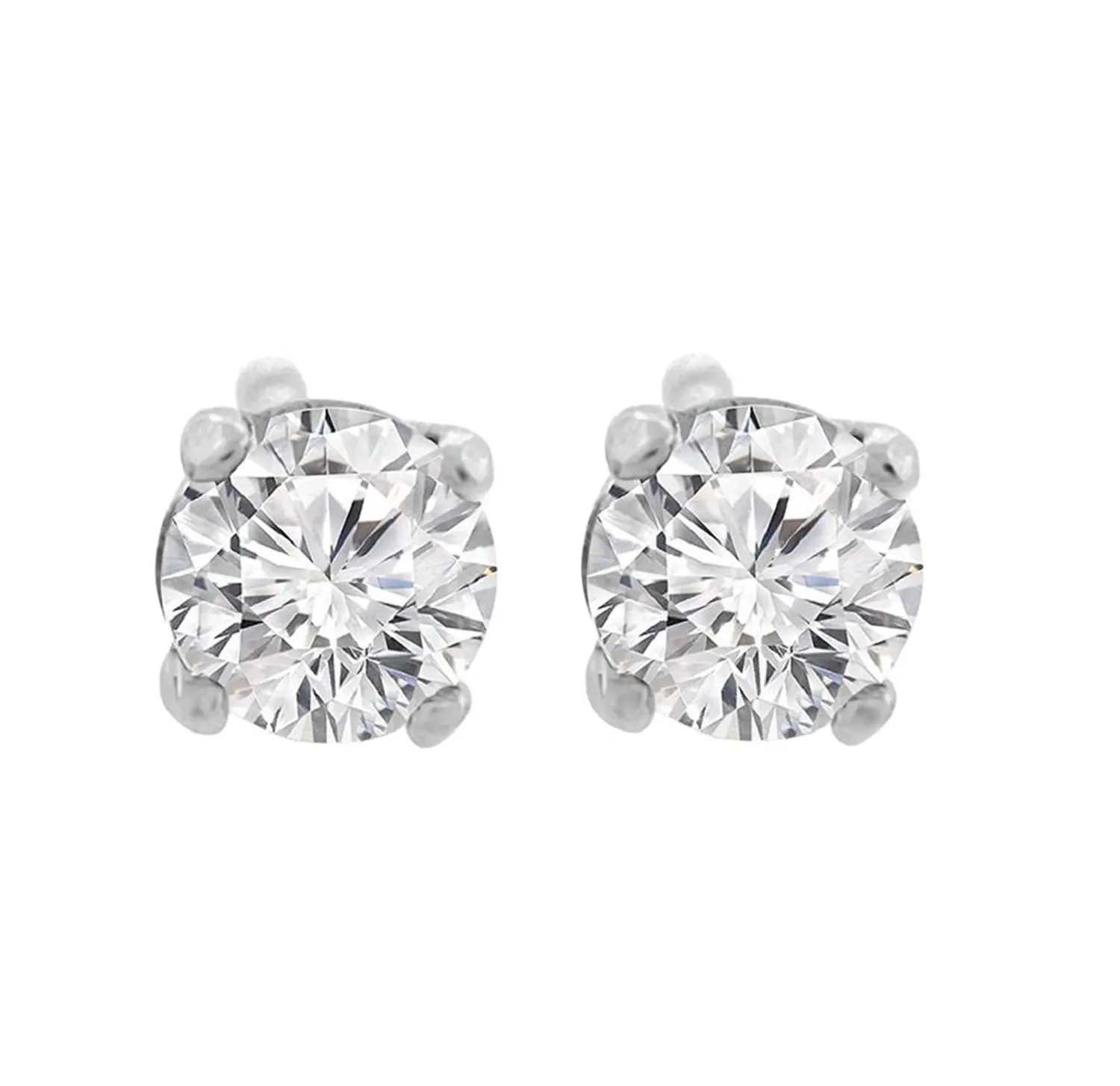 Buy 14K Gold Diamond Stud Earrings Round Brilliant Earth-mined (G,VS1 ...