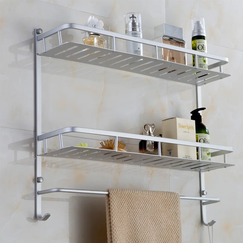 40cm Bathroom Rack Two Layers With Hock Bath Towel Holder Two Layers With Hock Bath Towel Rack