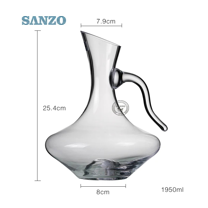 Sanzo High Quality Handmade Blown Glass/ Crystal Material Clear Wine