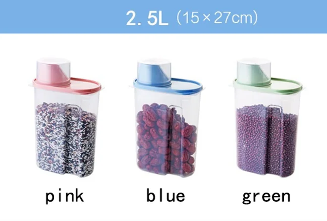2.5L 84oz Wholesale plastic Food storage BPA FREE Cereal Rice kitchen containers with Pour Spout Jug