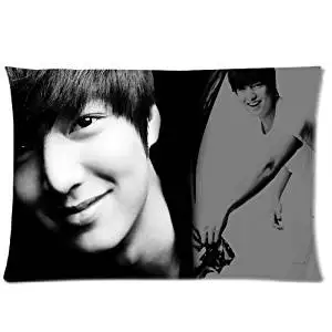 Tt-shop Soft Zippered Pillowcase Pillow case Cover 20*30 Inch (One Side) Black and White Lee Min Ho Actor Pattern Fashion Design