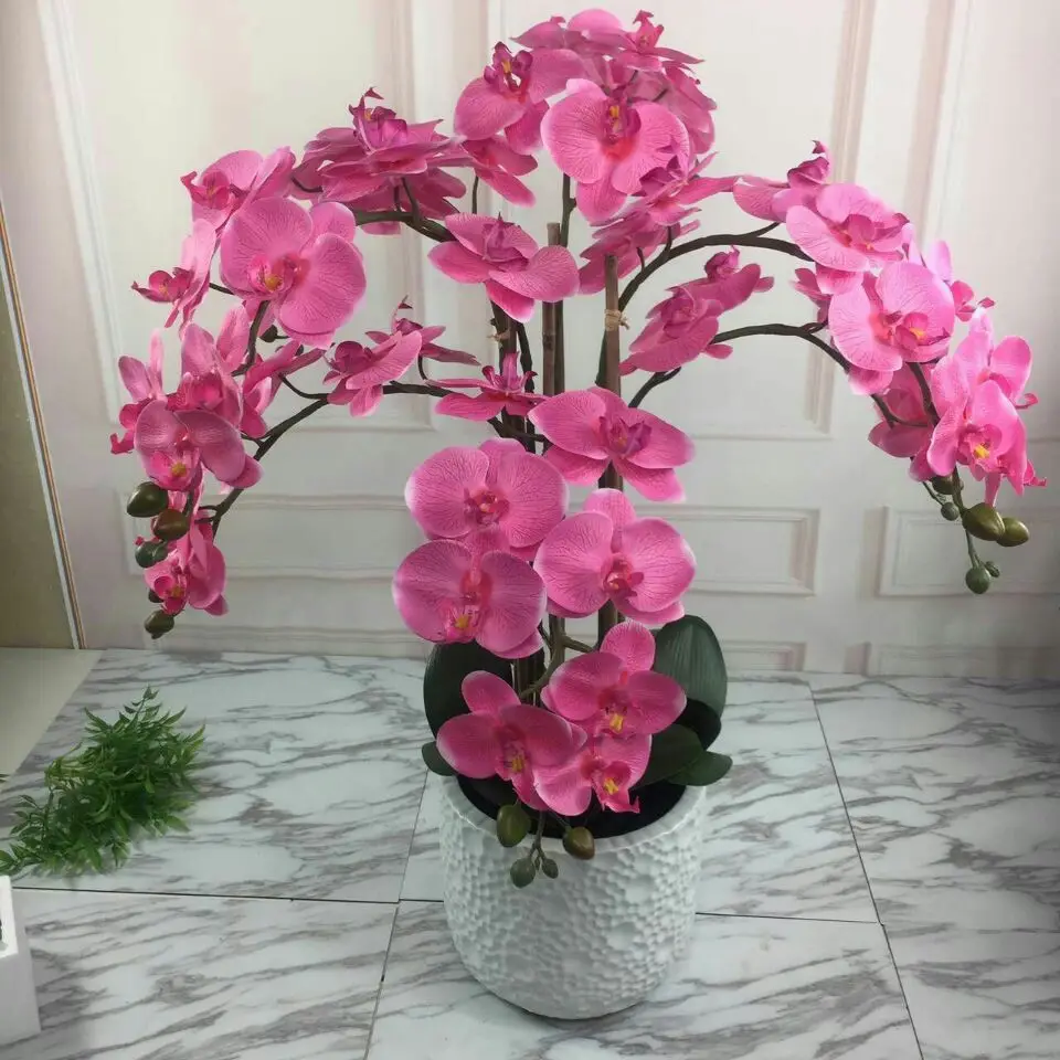 Cheap Price Hot Sale Artificial Fake Orchid In Pot Artificial Orchid With Pot Buy Fake Orchid
