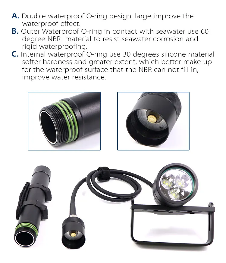 Cave Diving Himax H01 Slim 3500lumen Dive Canister Light With Goodman