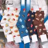 Japanese Harajuku Milk Coffee Beer Drink Women Socks Cake Sweet Hamburg Cookies Food Cute Socks Funny Novelty Fancy Funky Socks