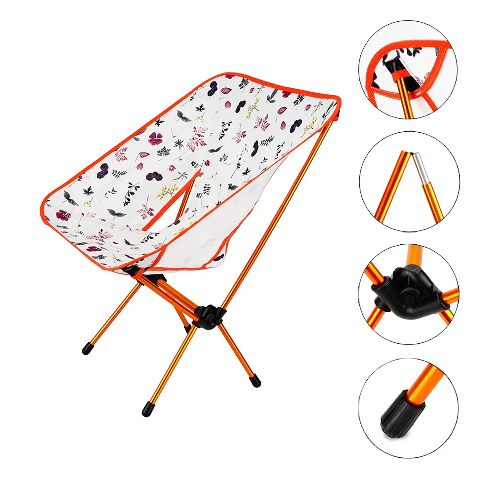 Orange Fabric Camping Relax Folding Floral Camping Chair Buy Camping