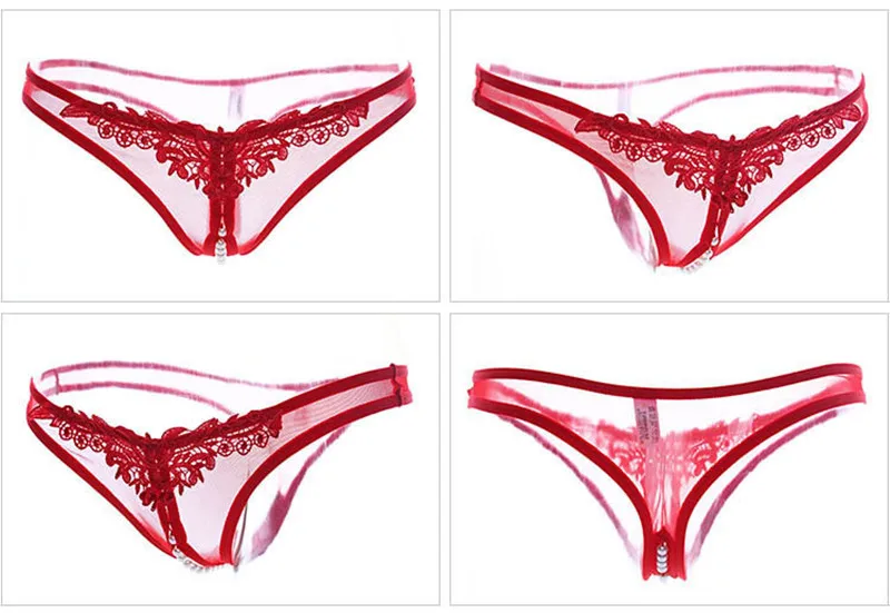 Women Underwear Thong Lace Crotchless Sexy G String Panties Female ...