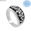 Jewelrylee Brand Stainless Steel Men Design Flower Ring