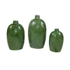 Cheap ceramic floor vases green leaf texture glazed ceramic artificial flower vase