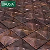 building material brushed metal pattern wall mosaic square rushed production bronze metal tile mosaic for home decorating