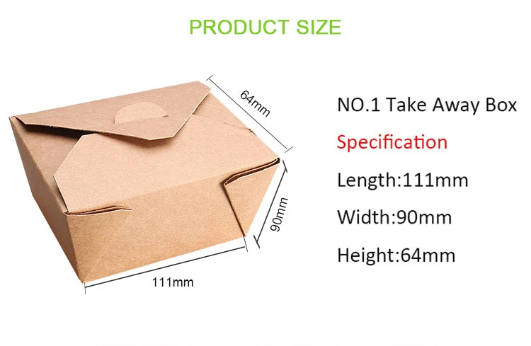 China logo printed disposable take away container box paper food