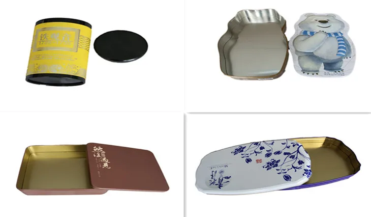 rectangular hinged tin containers