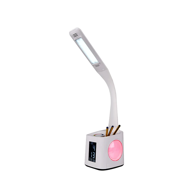 Table Lamp With Clock Calendar Pen Holder Desk Rgb Night Clock Calendar Pen Holder Desk Lamp