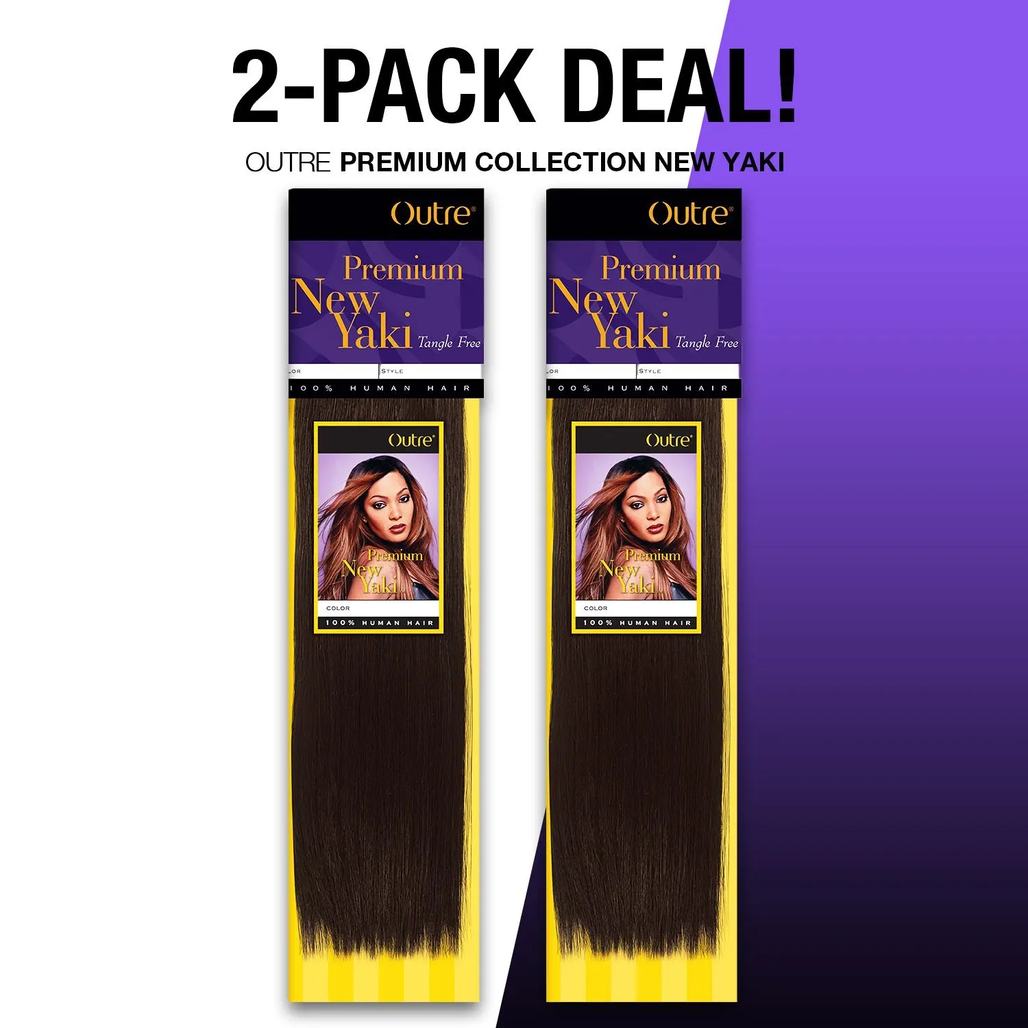 Buy 2 Pack Deals Outre Human Hair Weave Premium Purple Pack Yaki