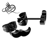 316L Stainless Steel Black Mustache Stud Earrings