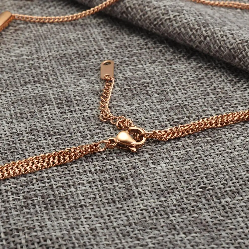 Fashion Jewelry Square Triangle Design Multi Layered Women Necklace