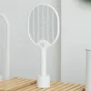 Unique USB Recharge Mosquito Swatter Bug Insect Zapper HandHeld Racquet LED Light with Charging Base