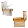 asian toilet gold LV public luxter gold silver plated wc bathroom washing basin closet model in color and glossy decor flower