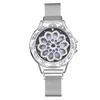 WJ-8052 Rotate Dial Flower Watch Hot Sale Lady Cheap Attractive Multicolor Female Watches Magnet Buckle Women Watch With Diamond